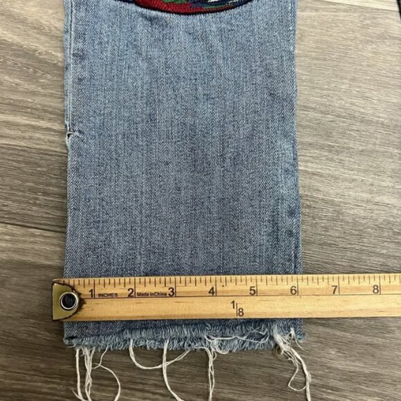 Gap Best Girlfriend Blue Jeans Womens 27 30x25 Embroidered Bird Butterfly Thrash - Picture 7 of 12